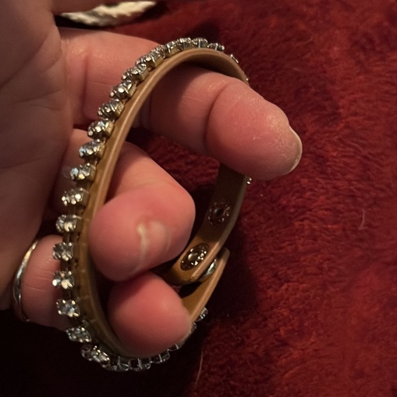 LEATHER bracelets w/ rhinestones 1 magnetic, 1 adjustable snap, I ornate… - Picture 8 of 10